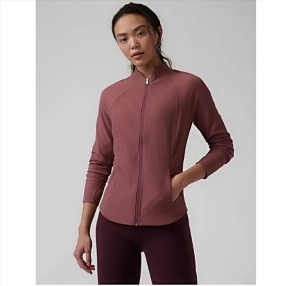 Athleta Jackets & Blazers - ATHLETA Salutation Ribbed Jacket Tawny Rose Size Medium
